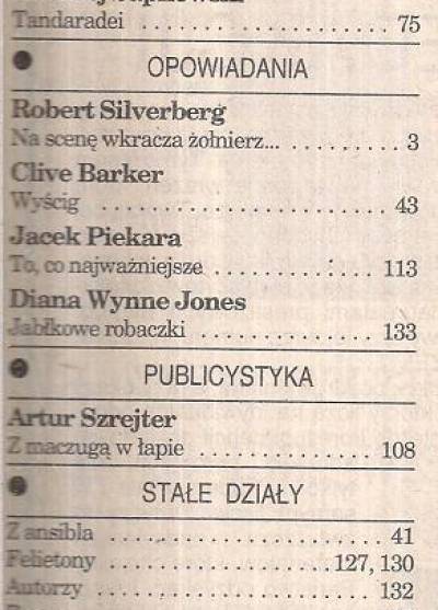 Sapkowski, Barker, Piekara, Silverberg, Jones - Fenix nr 1(10)1992