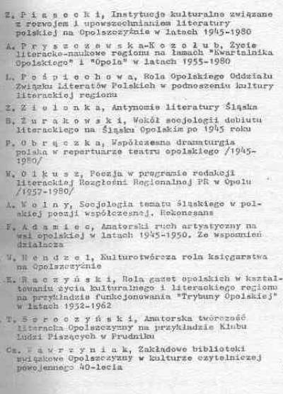 Materiały i studia opolskie. Rok XXVIII, zeszyt 59. Życie literackie na Opolszczyźnie w latach1945-1980