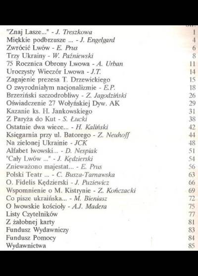 Lwów i kresy. Biuletyn - kwartalnik. Nr 75: wrzesień - luty 1994