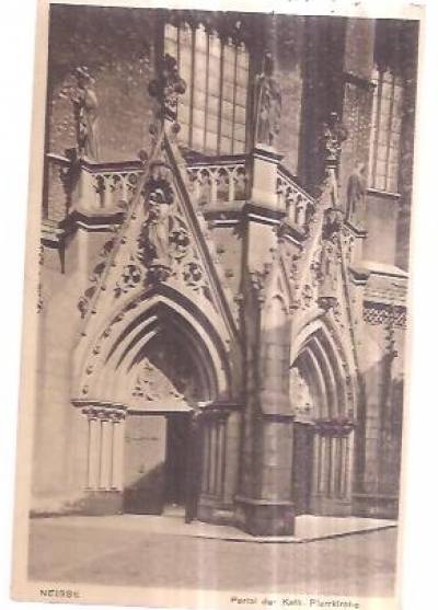 Neisse. Portal der Kath. Pfarrkirche (1911)