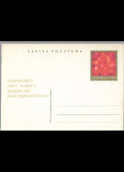 S. Małecki - Gospodaruj przy pomocy książeczki oszczędnościowej (kartka pocztowa)