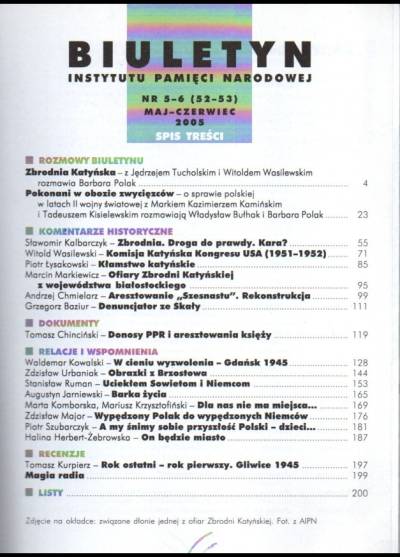 Biuletyn Instytutu Pamięci Narodowej nr 5-6(52-53)2003: Zbrodnia katyńska / Pokonani w obozie zwycięzców