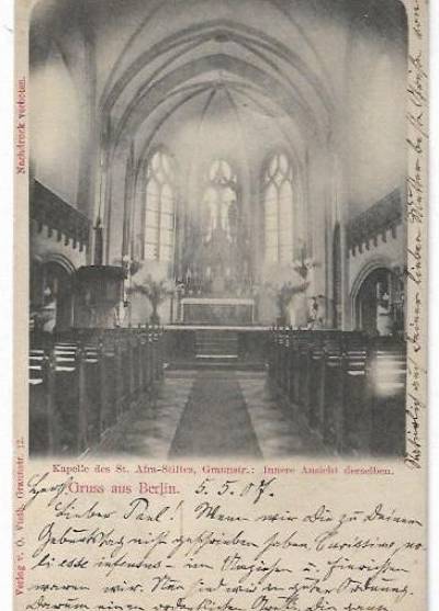Gruss aus Berlin. Kapelle des St. Afra-Stiftes, Graunstr. (1907)