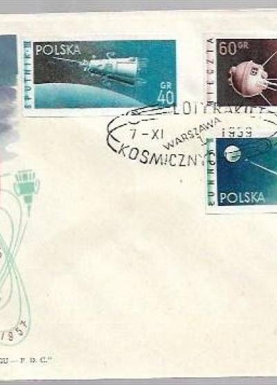 Zdobywanie kosmosu 1958-1959 (koperta FDC na pierwszy dzień obiegu, 1964)