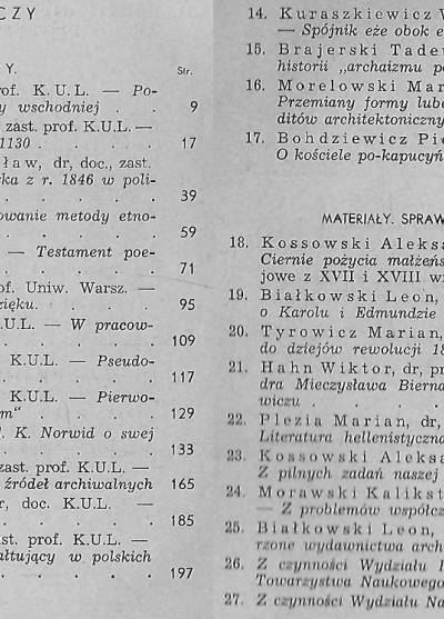 Roczniki humanistyczne TN KUL tom I/1949