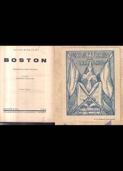 Ekslibris 6 pułku piechoty Legionów (wraz z książką Uptona Sinclaira pt. Boston wyd.1929)