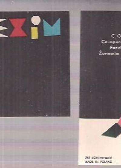 Coopexim (duża etykieta z graficzną przeciwnaklejką, 1966)