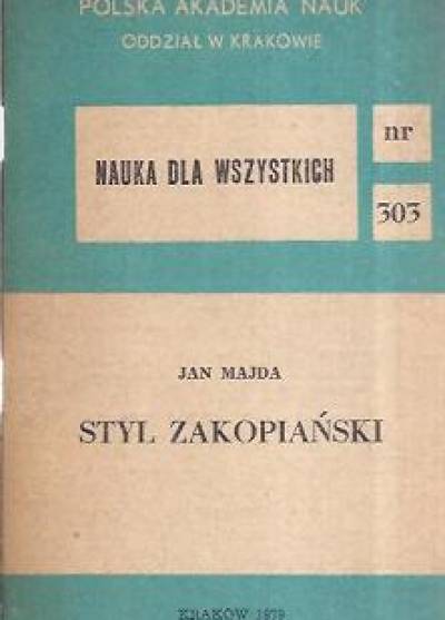 Jan Majda - Styl zakopiański