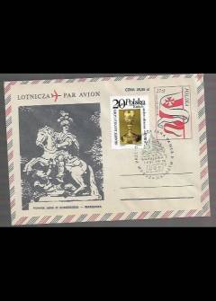 Koperta lotnicza - pomnik Jana III Sobieskiego w Warszawie (znaczek z kielichem jasnogórskim i okolicznościowa pieczęć zw. z wizytą Jana Pawła II, 1987) Koperta lotnicza - pomnik Jana III Sobieskiego w Warszawie (znaczek z kielichem jasnogórskim i okolicznościowa pieczęć zw. z wizytą Jana Pawła II, 1987) - okładka.