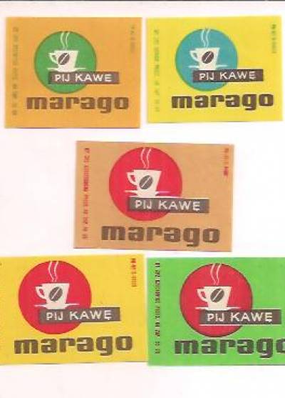 Pij kawę Marago (seria kolorystyczna 5 etykiet, 1967)