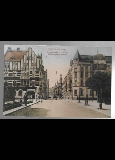 Beuthen O.-S. Gymnasialstr. u. Ecke Hohenzollernstrasse (zdjęcie starej pocztówki)