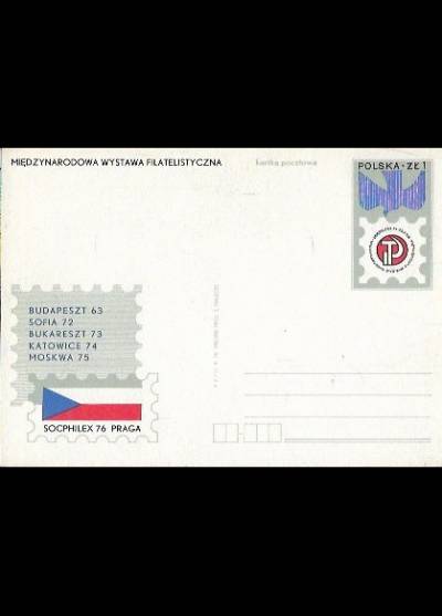 S. Małecki - Międzynarodowa wystawa filatelistyczna Socphilex 76 Praga (kartka pocztowa)