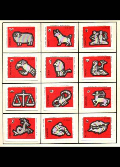Znaki zodiaku - 12 portugalskich etykiet, wersja czerwona