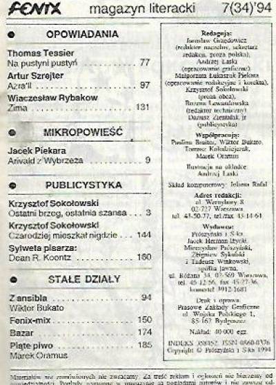 Piekara, Tessier, Szrejter - Fenix nr 7(34)1994