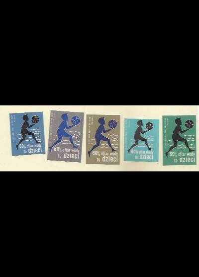 60% ofiar wody to dzieci - seria 5 etykiet, 1965