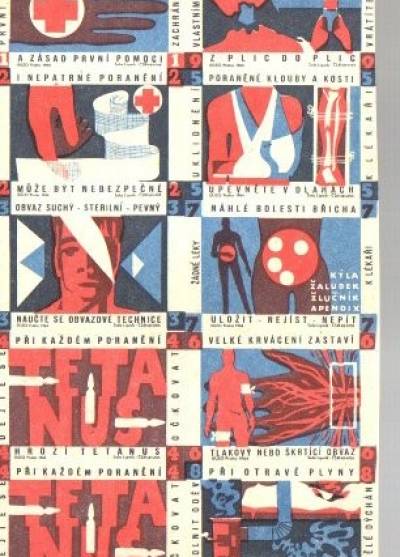 ratownictwo medyczne - bloczek 10 czeskich etykiet (9 w serii, 1964)