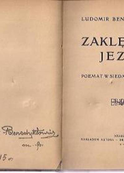 Ludomir Benedyktowicz - Zaklęte jezioro. Poemat w siedmiu pieśniach
