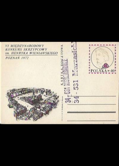 T. Michaluk - VI międzynarodowy konkurs skrzypcowy im. H. Wieniawskiego - Poznań 1972 (kartka pocztowa)