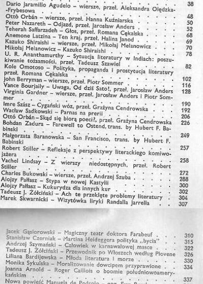 Szymborska, Agudelo, Lowell, Shiraishi i inni - Literatura na świecienr1(81)1978