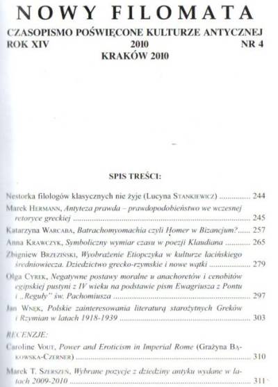 Nowy filomata. Czasopismo poświęcone kulturze antycznej. Nr 4/2010