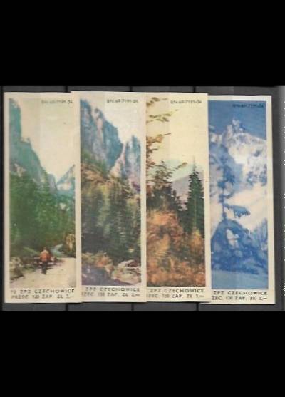 cztery pory roku w górach - seria 4 podłużnych etykiet