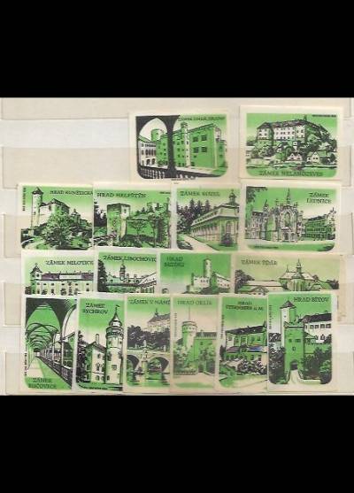 zamki Czechosłowacji - 16 etykiet, seria zielona 2