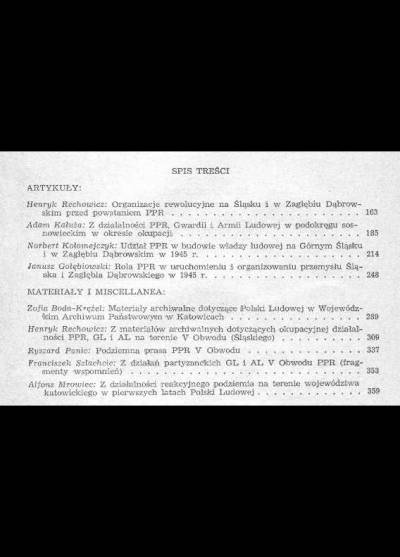 Zaranie śląskie zeszyt 1a specjalny 1962 - w dwudziestą rocznicę powstania Polskiej Partii Robotniczej
