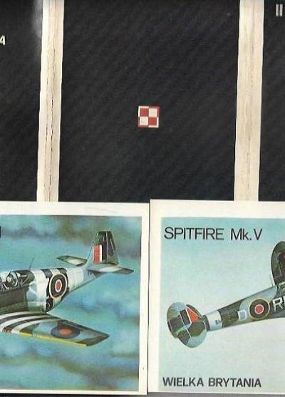 graf. K. Siwiec - II wojna światowa - samoloty, na których walczyli Polacy. Seria I (komplet 9 pocztówek w obwolucie, 1983)