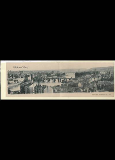 Gruss aus Prag! (panoramiczna, ok. 1913) - Ansicht von den Rudolfs-Anlagen