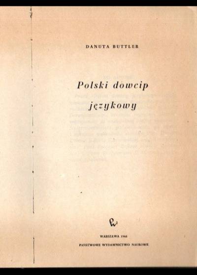 Danuta Buttler - Polski dowcip językowy (odbitka)