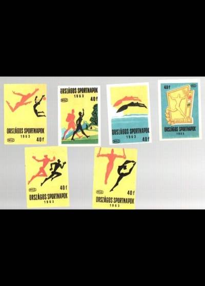 Orszagos sportnapok 1963 - 6 węgierskich etykiet