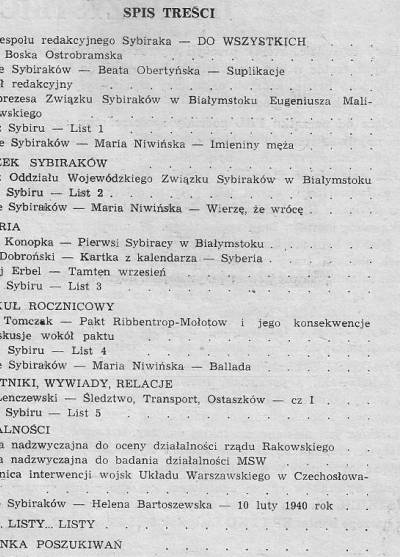 Sybirak. Pismo Związku Sybiraków O/w. Białystok, nr 1(1)1989