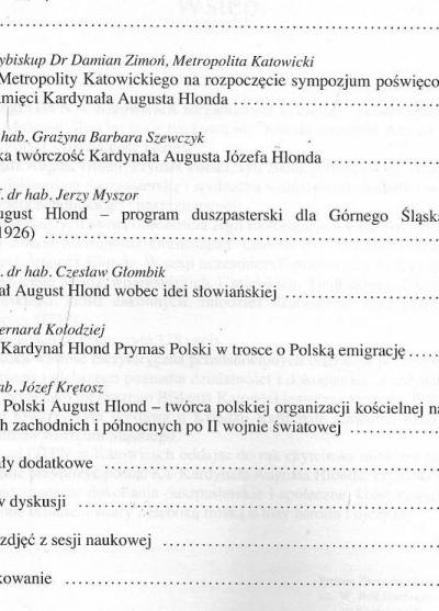 Materiały posesyjne - Ksiądz kardynał dr Agust Hlond, prymas Polski. Działalność i dzieła
