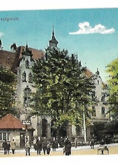 reprint pocztówki ze zbiorów Cz. Czerwińskiego - Beuthen, Landsgericht