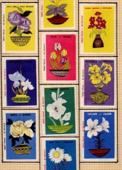 Kwiaty - jugosłowiańska seria 10 etykiet