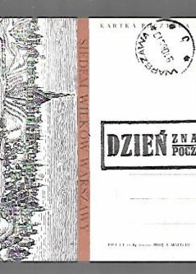 S. Małecki - Siedem wieków Warszawy - widok Warszawy do strony Wisły w. XVI (kartka pocztowa)