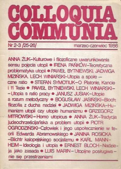 Colloquia communa nr 2-3 (25-26) 1986