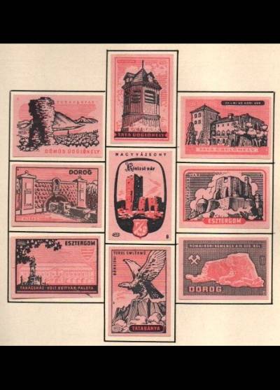 miasta Węgier - seria, 9 etykiet