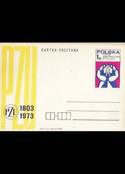 R. - 170 lay ubezpieczeń w Polsce. PZU 1803-1973 (kartka pocztowa)