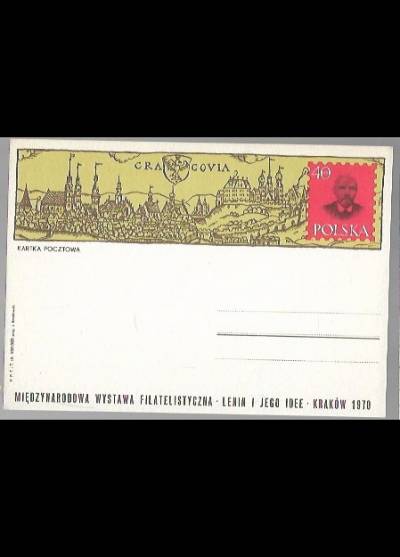 J. Brodowski - Międzynarodowa wystawa filatelistyczna - Lenin i jego idee - Kraków 1970 (kartka pocztowa)