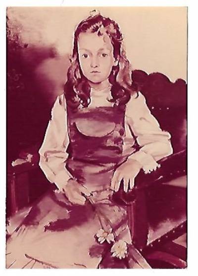 Jan Salamon - Portret dziewczynki ze stokrotą
