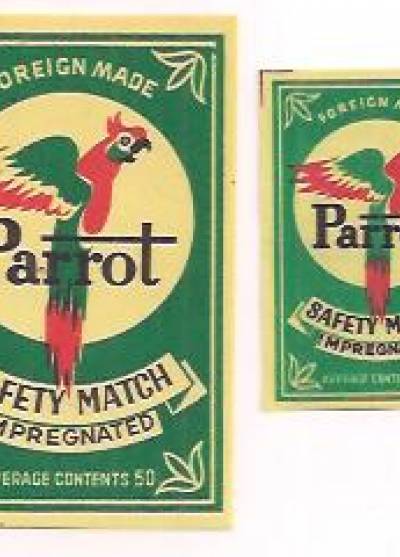 Parrot safety match (mała i duża, 1968)