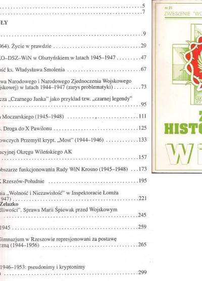 Zeszyty historyczne WiN-u. Nr 21 (czerwiec 2004). Z dziejów podziemia niepodległościowego (1944-1956). Księga jubileuszowa Jerzego Woźniaka