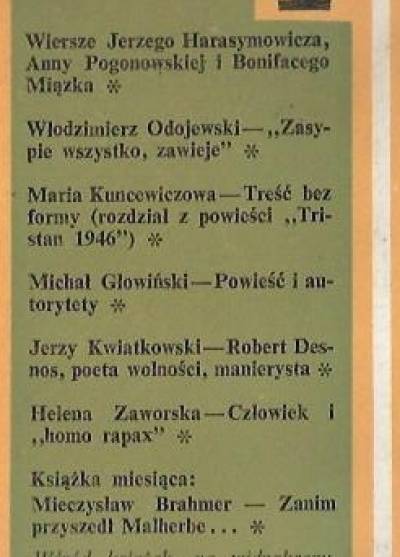 Harasymowicz, Miązek, Odojewski, Kuncewiczowa... - Twórczość nr 1/1967