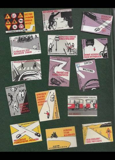 zasady bezpieczeństwa w ruchu drogowym -  - seria 15 etykiet, 1962
