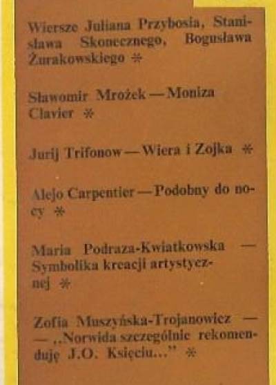 Mrożek, Trifonow, Carpentiwer, Przybośc, Skoneczny, Żurakowski - Twórczość nr 6/1967