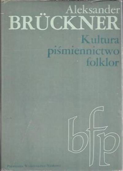 Aleksander Bruckner - Kultura, piśmiennictwo, folklor