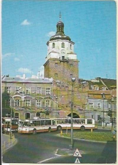 fot. H. Pawlak - Lublin - Brama Krakowska (za autobusami, 1987)