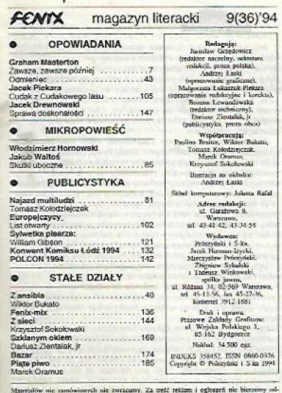 Masterton, Piekara, Hornowski i Waltoś - Fenix nr 9(36)1994