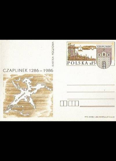 W. Surowiecki - Czaplinek 1286-1986 (kartka pocztowa)